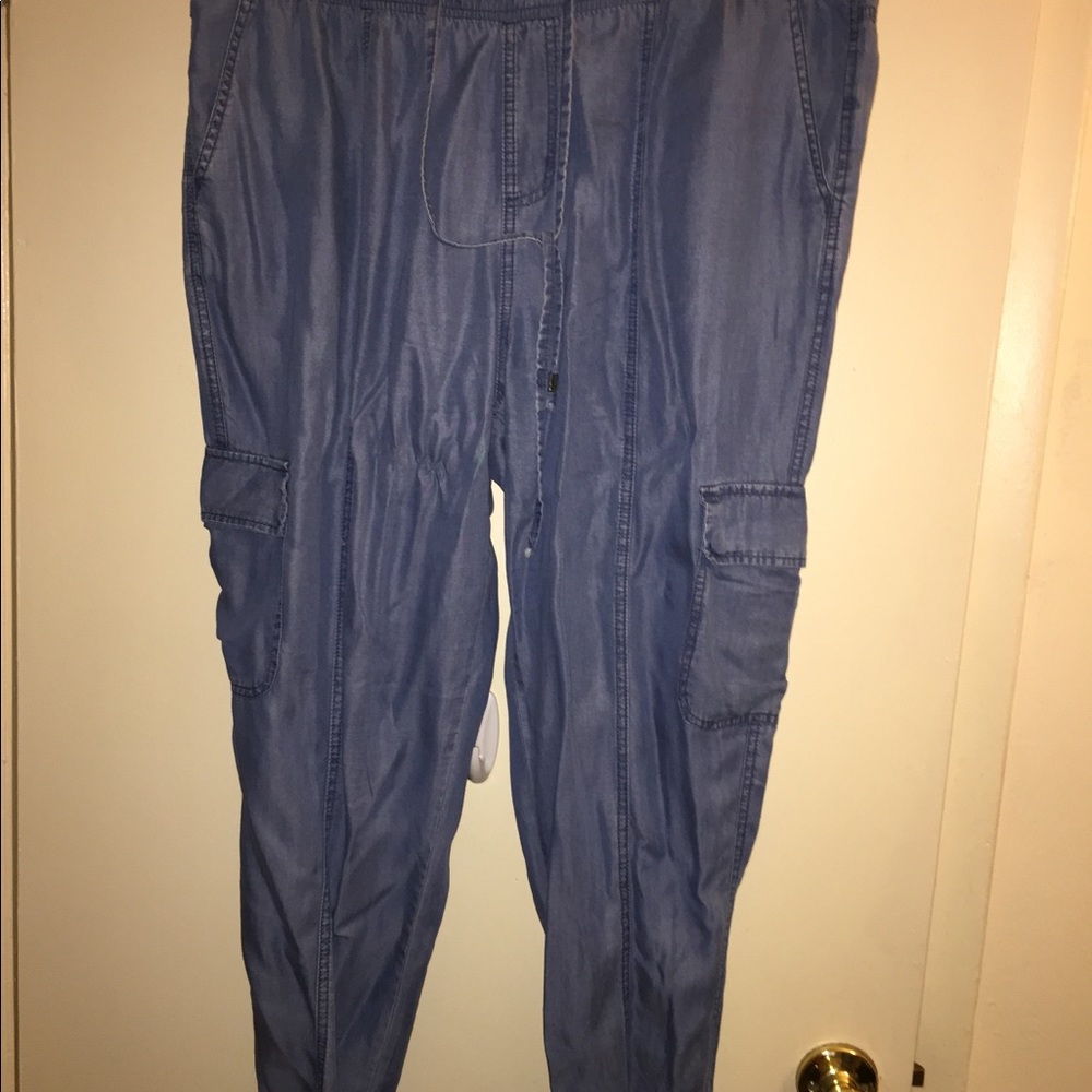 Blue jean jogger cargo pants
